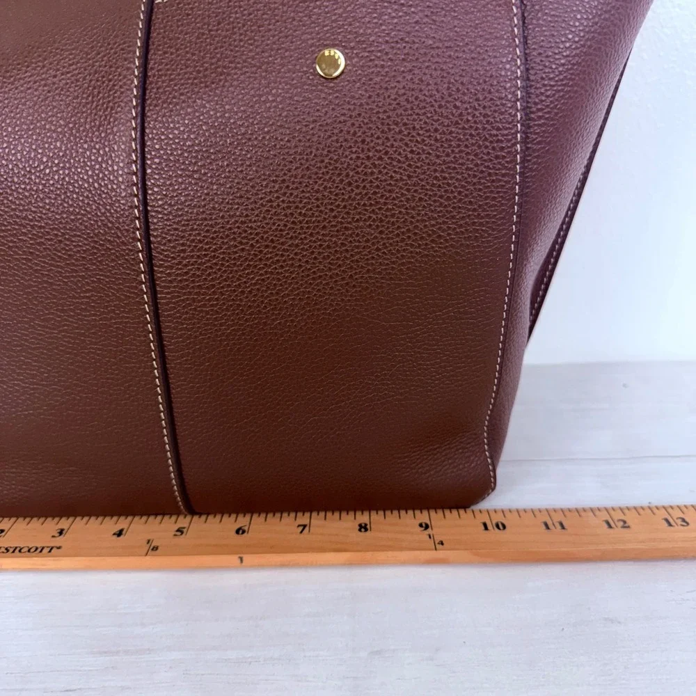 RSVP Paris Parachute Small Tote Bag Womens Brown Grained Calfskin Leather NWT